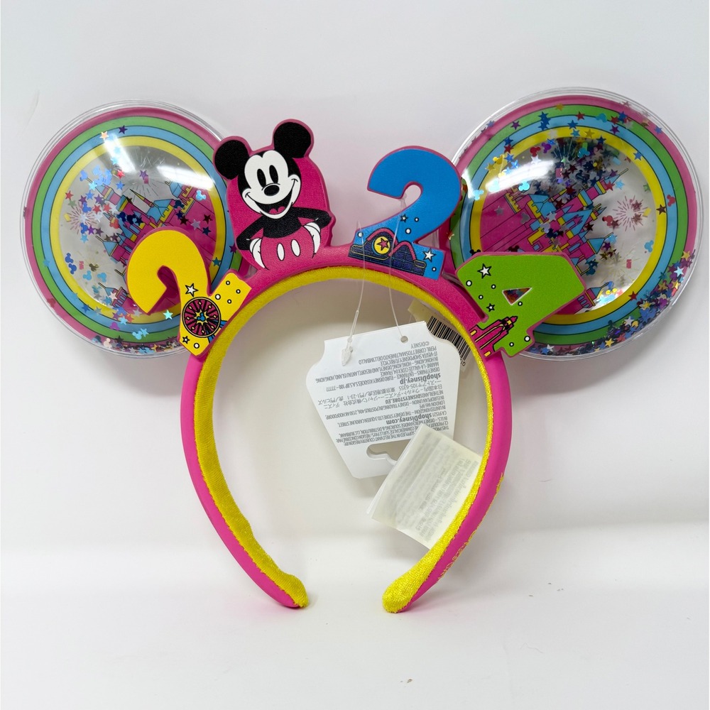 Disney‎ Mickey Mouse 2024 Ears Headband Confetti Shaker NWT